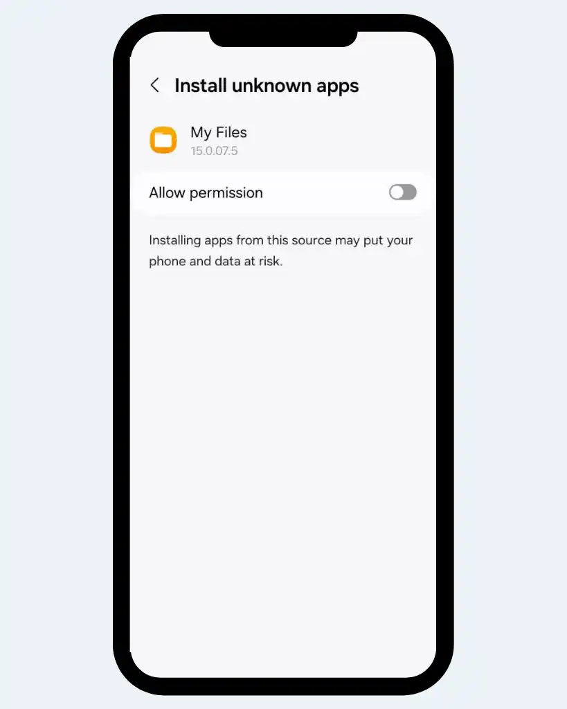 Enable unknown sources settings from File Manager